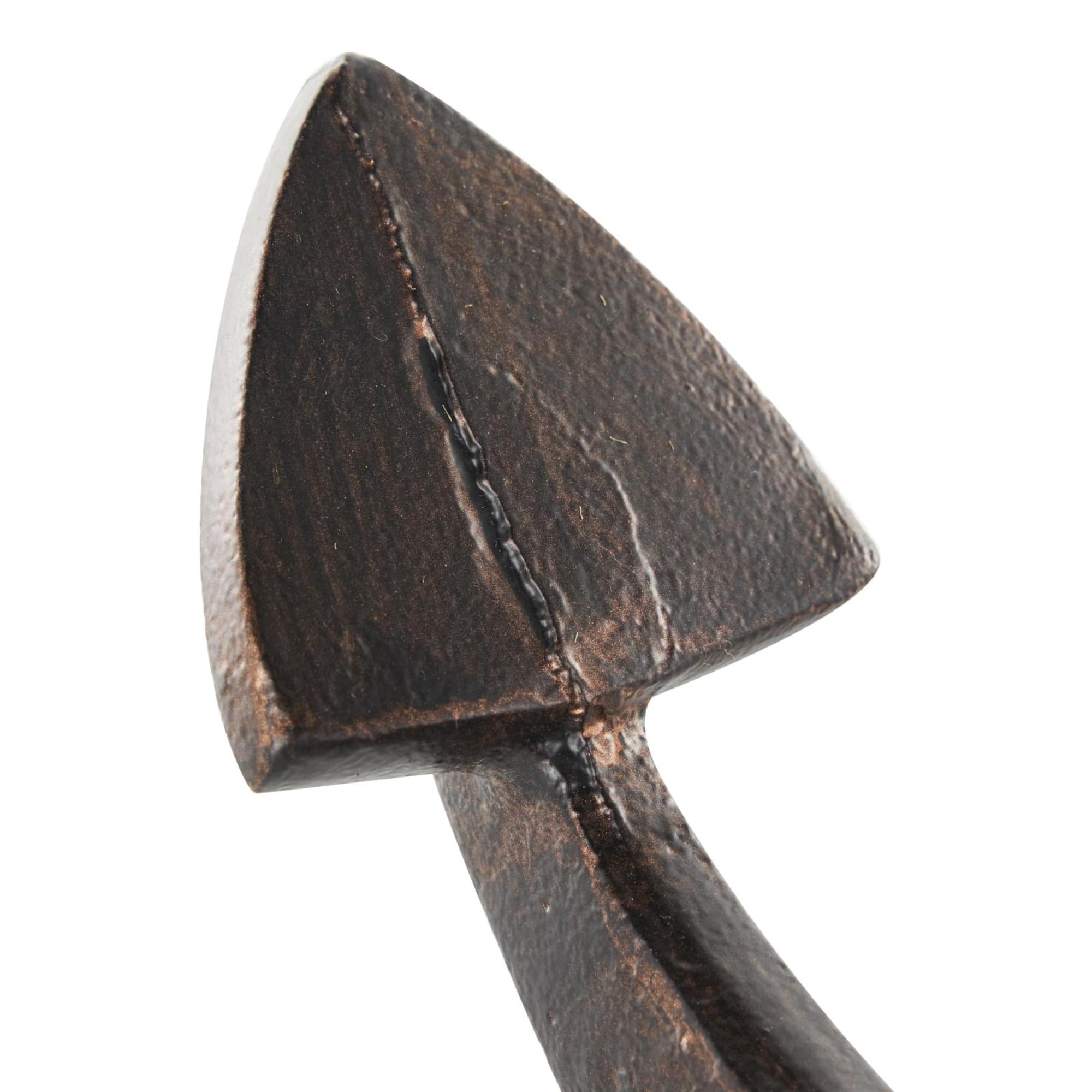 Weathered Copper Aluminum Anchor Sculpture with Hanging Hooks Set